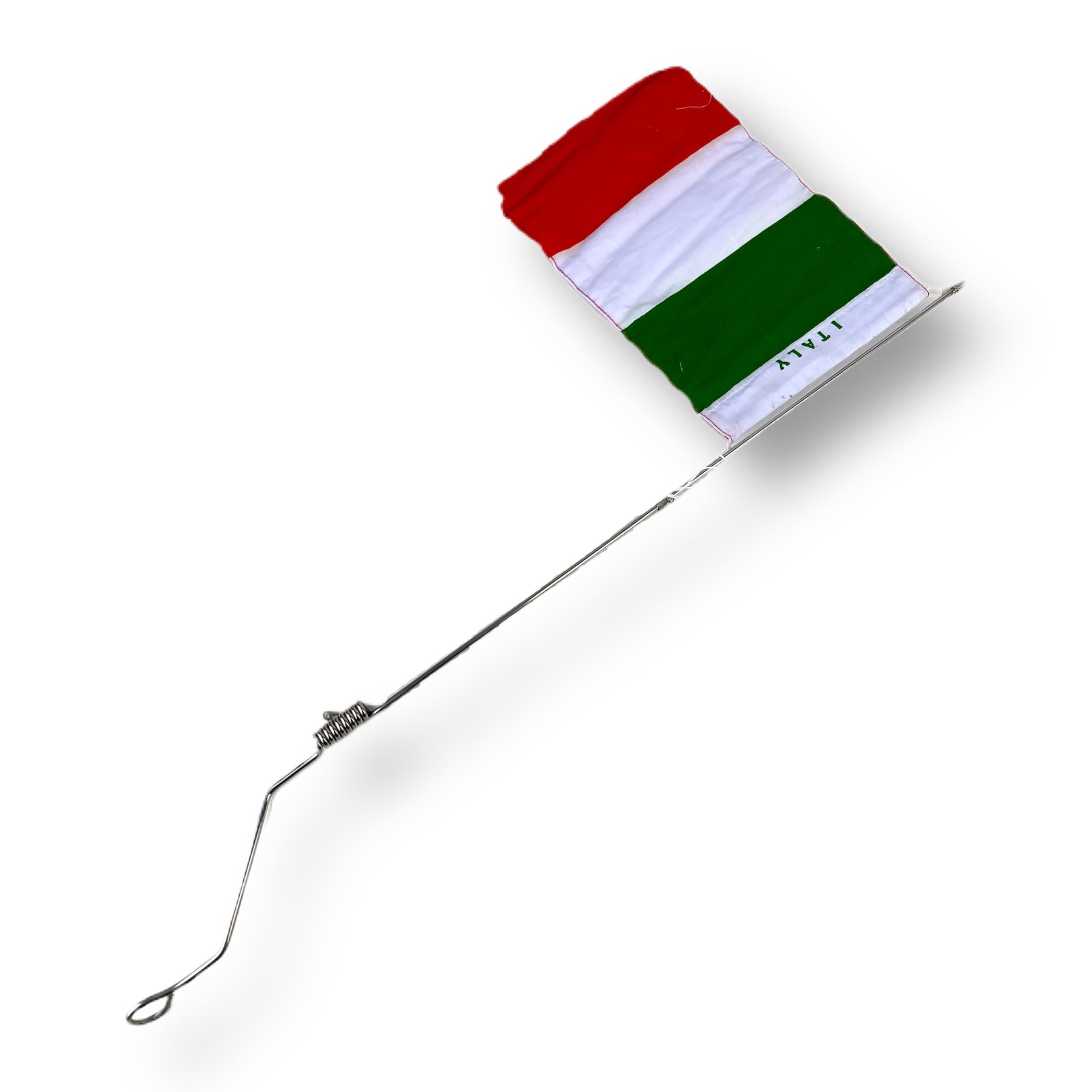 Vespa Lambretta Scooter Mini Aerial/Mini Flag Pole & Italy Italian Flag - Stainless Steel