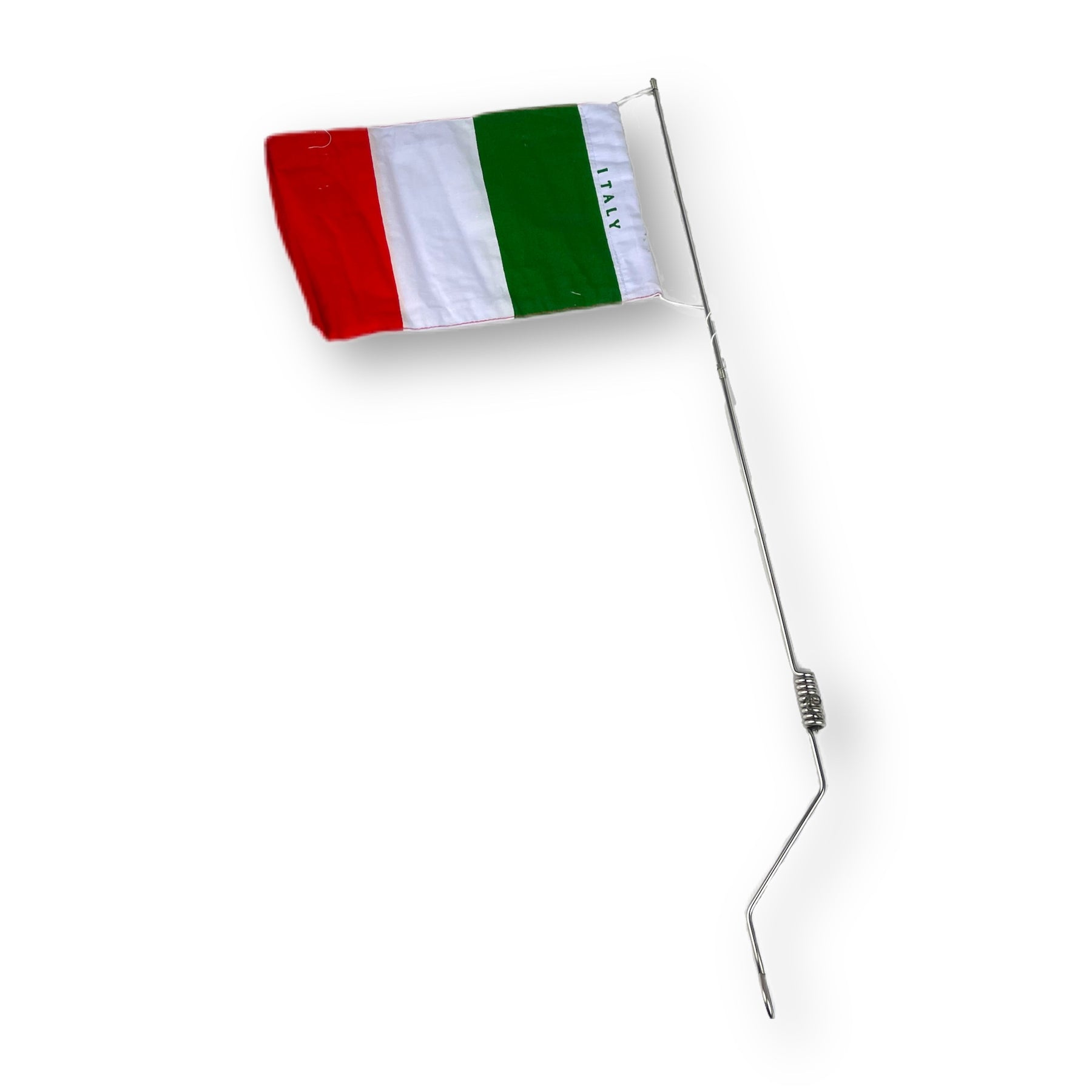 Vespa Lambretta Scooter Mini Aerial/Mini Flag Pole & Italy Italian Flag - Stainless Steel