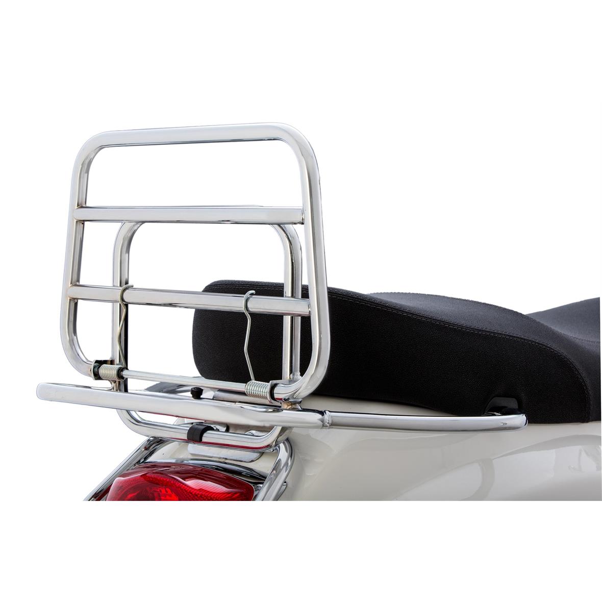 Vespa LX LXV S 50-150ccm Chrome Rear Fold Down Rack Carrier - Cuppini