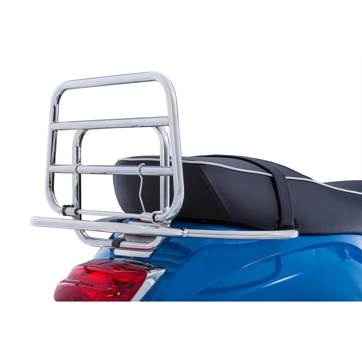 Vespa LX LXV S 50-150ccm Chrome Rear Fold Down Rack Carrier - Cuppini