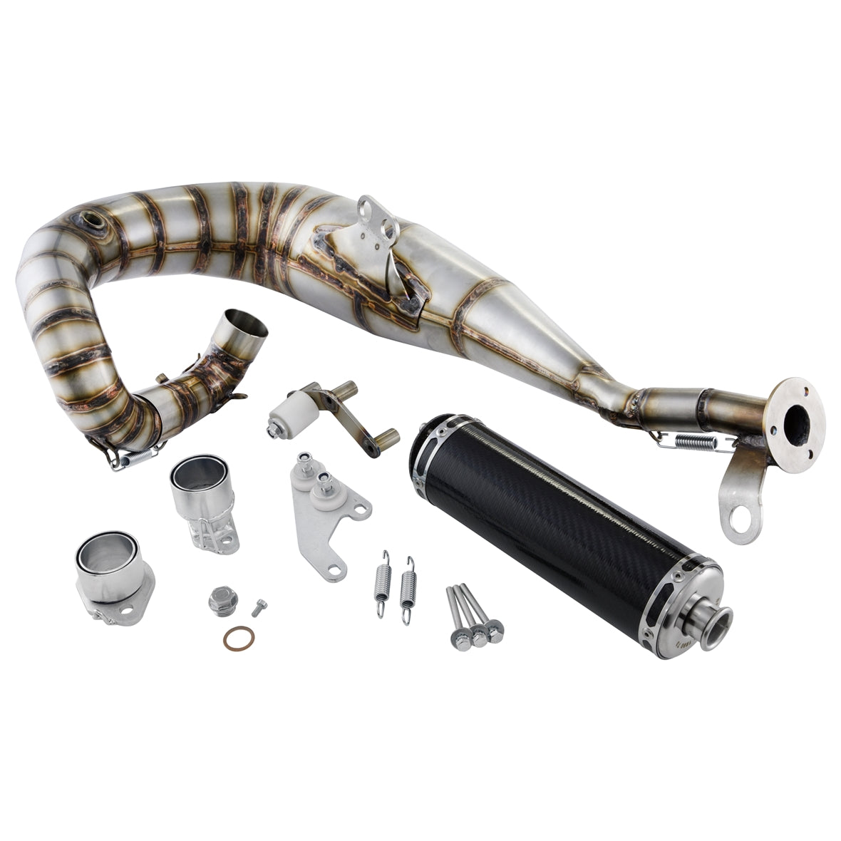 Lambretta Series 2 3 Li GP TV SX SIP Performance NORDSPEED Touring Design Racing Exhaust - Factory Stainless