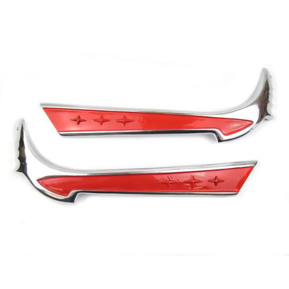 Lambretta Series 1 2 Li TV Falbo 3 Star Side Panel Embellishers - Red Trim