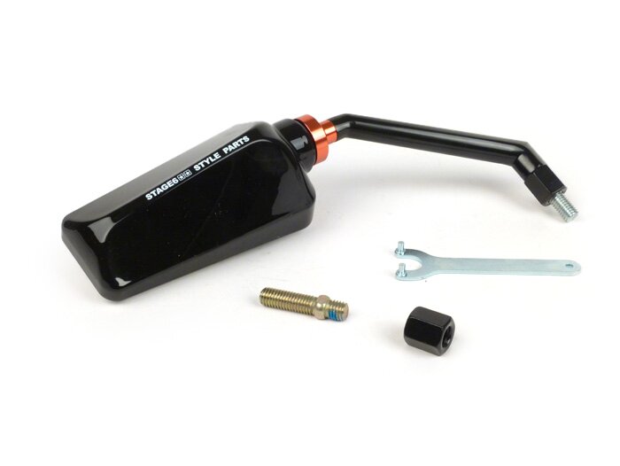 Vespa Lambretta Universal Stage6 F1 Black Mirror M8 x 20 - Right Hand