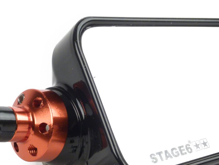 Vespa Lambretta Universal Stage6 F1 Black Mirror M8 x 20 - Right Hand