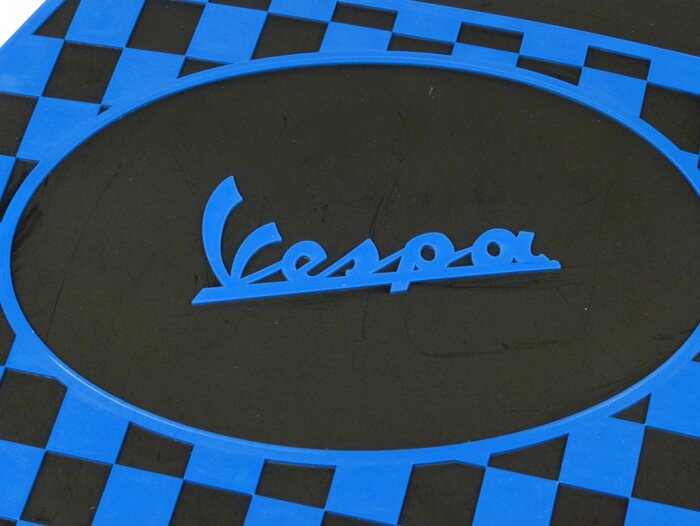 Vespa PX LML T5 Super Rally Chequered Mudflap - Black & Blue