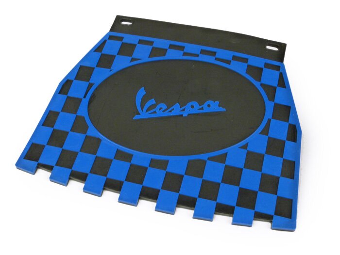 Vespa PX LML T5 Super Rally Chequered Mudflap - Black & Blue