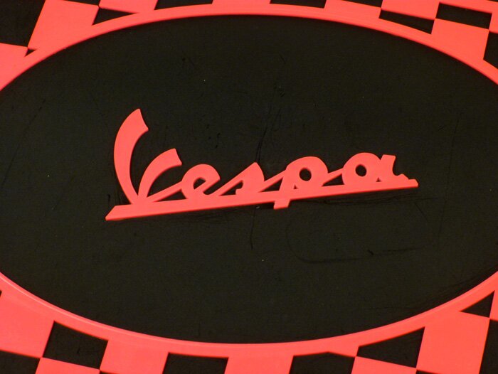 Vespa PX LML T5 Super Rally Chequered Mudflap - Black & Red