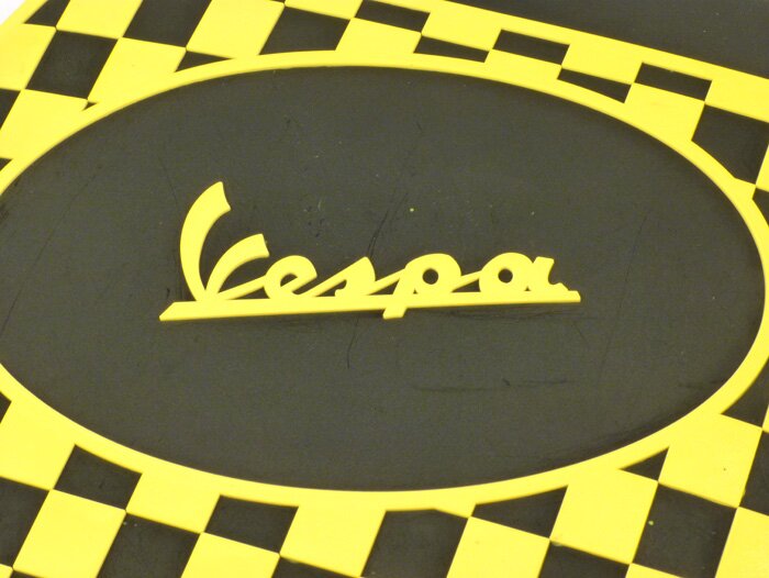 Vespa PX LML T5 Super Rally Chequered Mudflap - Black & Yellow