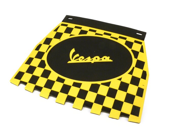 Vespa PX LML T5 Super Rally Chequered Mudflap - Black & Yellow