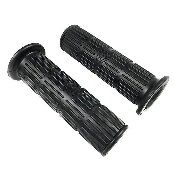 Vespa PX PE Rally Sprint Super VBB Black Handlebar Twist Grips Piaggio Logo