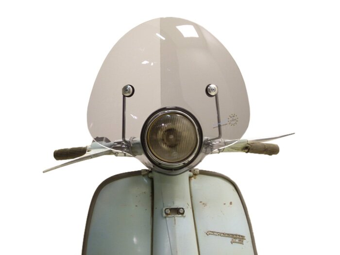 Lambretta Series 2 3 Li Bubble Screen Flyscreen Cuppini - Transparent Smoked