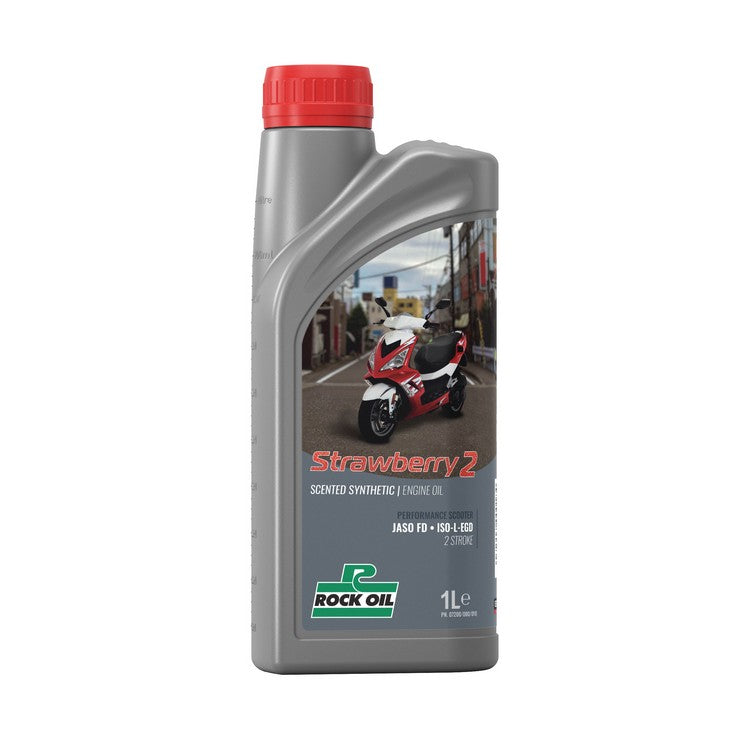 Rock Oil Strawberry Scent 2 Stroke Injector Oil 1 Litre