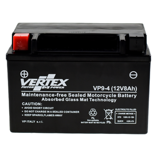 Vertex VP9-4 Heavy Duty Gel 12V 8Ah Battery replaces YTX9-BS, CTX9-BS, LTX9-BS - Beedspeed