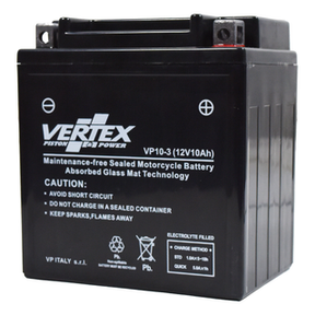 Vertex VP10-3 Heavy Duty Gel 12V 10Ah Battery replaces YB10L-A2, YB10L-B2, 12N10-3B - Beedspeed