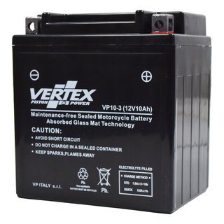 Vertex VP10-3 Heavy Duty Gel 12V 10Ah Battery replaces YB10L-A2, YB10L-B2, 12N10-3B - Beedspeed