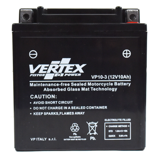 Vertex VP10-3 Heavy Duty Gel 12V 10Ah Battery replaces YB10L-A2, YB10L-B2, 12N10-3B - Beedspeed