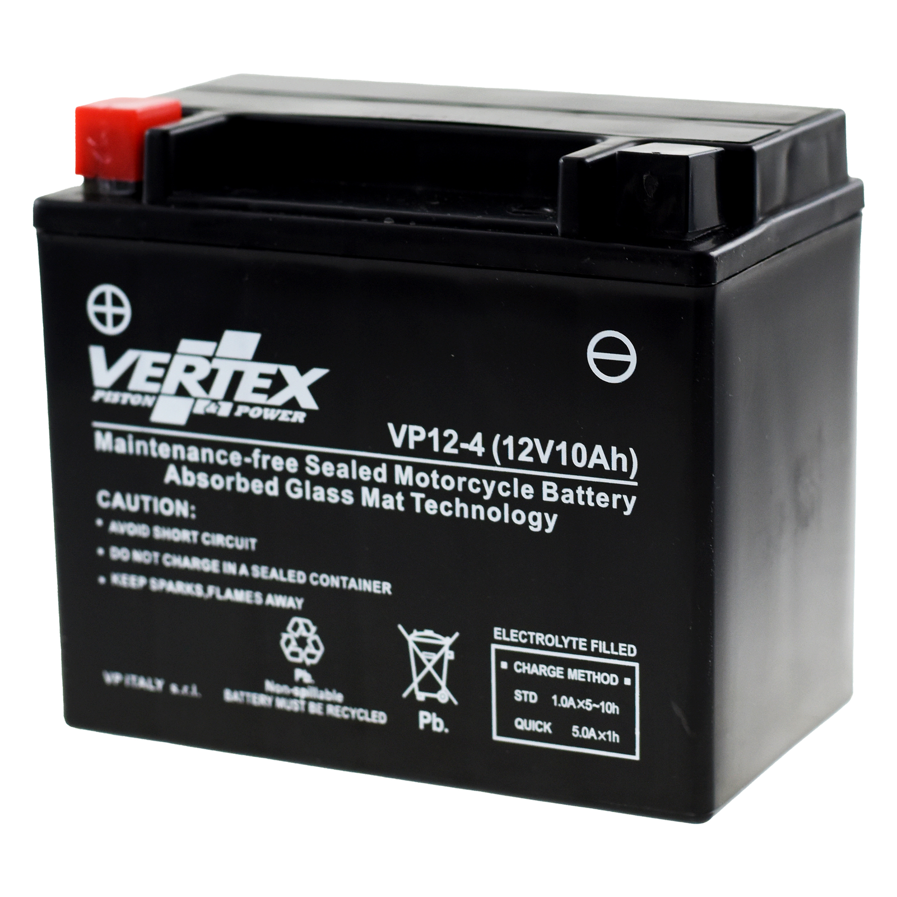 Vertex VP12-4 Heavy Duty Gel 12V 10Ah Battery replaces YTX12-BS, CTX12-BS