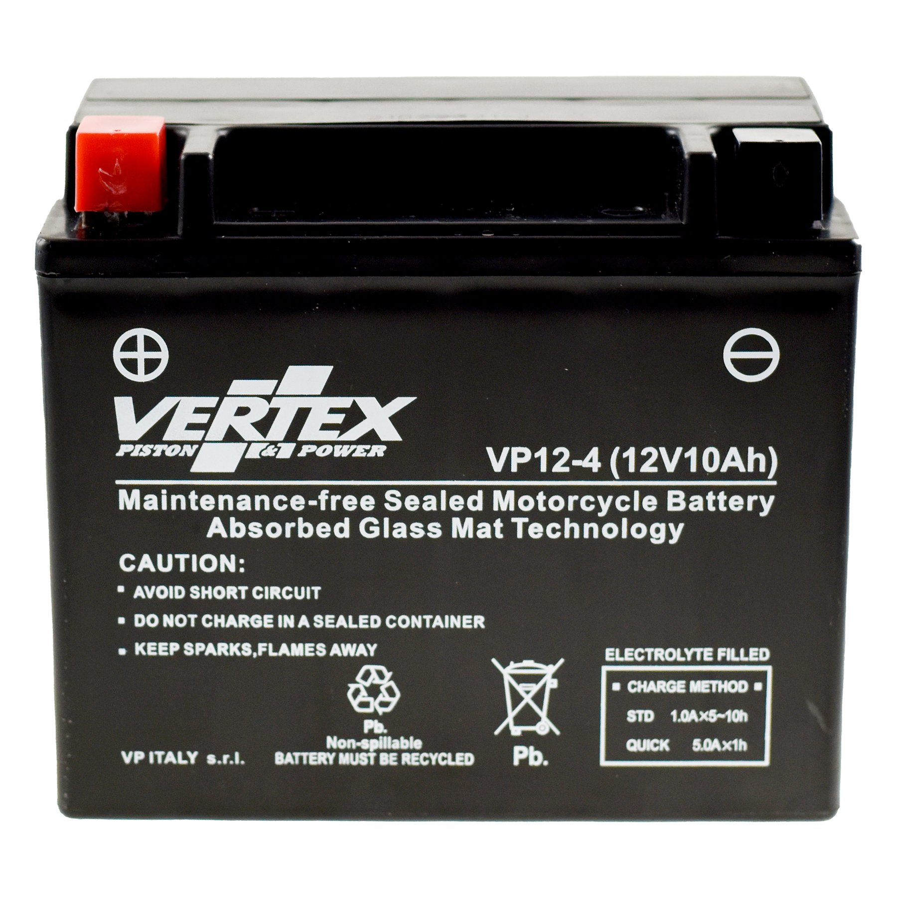 Vertex VP12-4 Heavy Duty Gel 12V 10Ah Battery replaces YTX12-BS, CTX12-BS