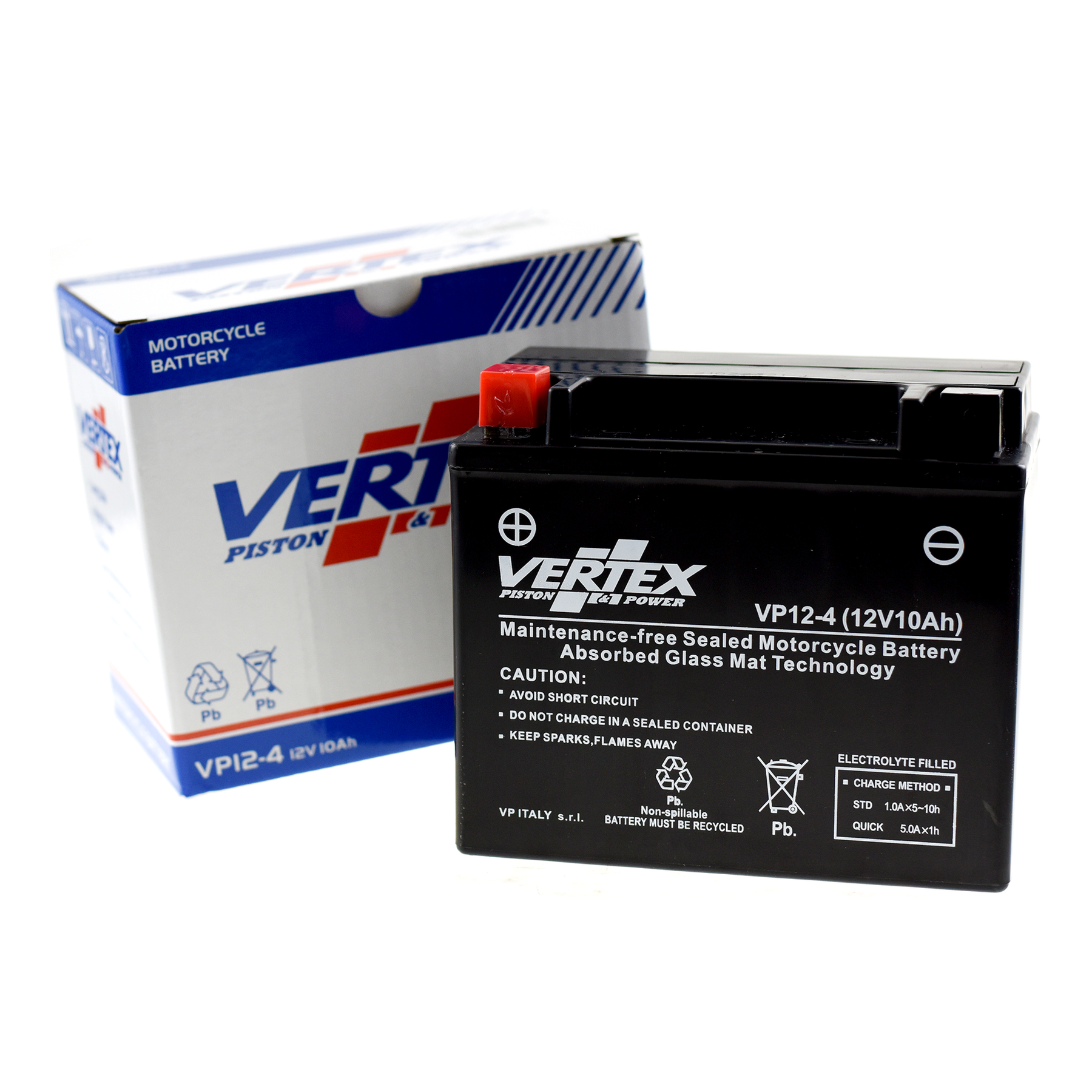 Vertex VP12-4 Heavy Duty Gel 12V 10Ah Battery replaces YTX12-BS, CTX12-BS