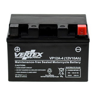 Vertex VP12A-4 Heavy Duty Gel 12V 10Ah Battery replaces YT12A-BS, CTX12-BS, CT12A-BS - Beedspeed