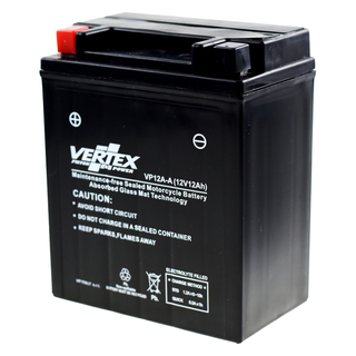 Vertex VP12A-A Heavy Duty Gel 12V 12Ah Battery replaces YB12A-A, 12N12A-4A-1, YB12A-B, GB12A-A - Beedspeed