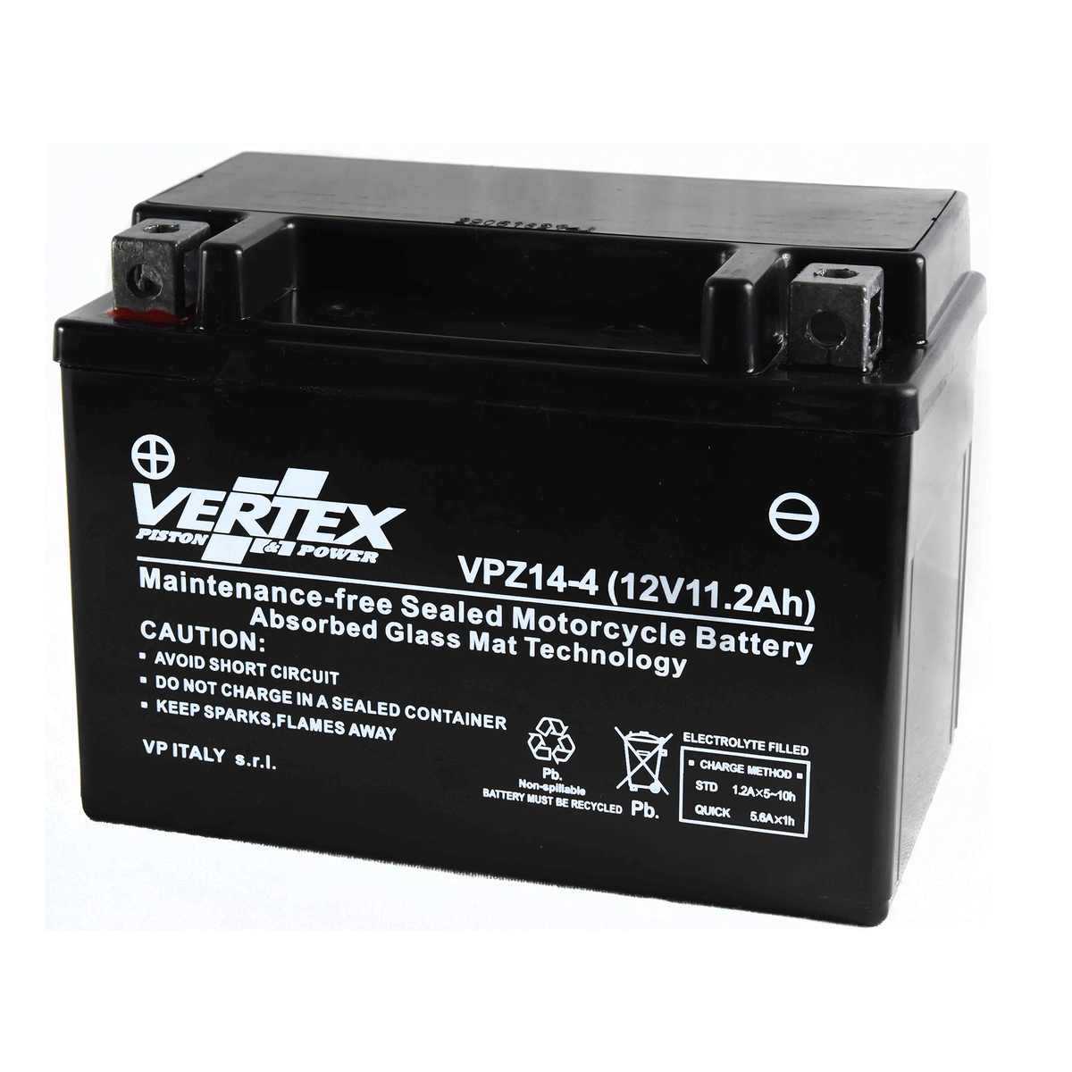 Vertex VPZ14-4 Heavy Duty Gel 12V 11.2Ah Battery replaces YTZ14-S