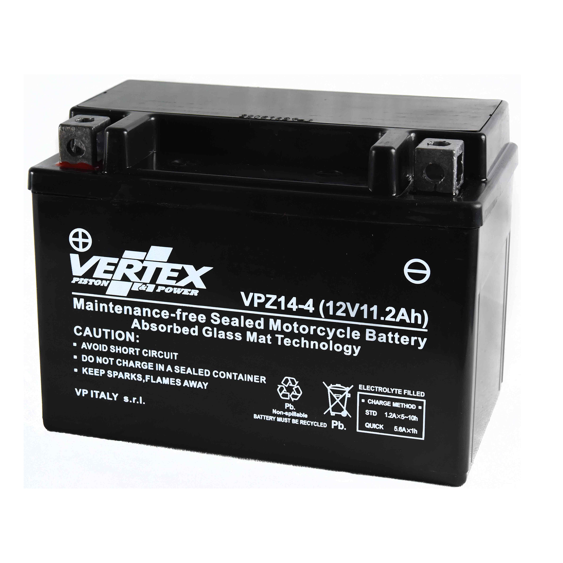 Vertex VPZ14-4 Heavy Duty Gel 12V 11.2Ah Battery replaces YTZ14-S