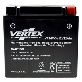 Vertex VP14C-3 Heavy Duty Gel 12V 12Ah Battery replaces YTX14-LBS, CTX14-LBS - Beedspeed