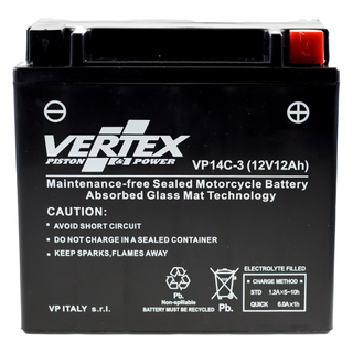 Vertex VP14C-3 Heavy Duty Gel 12V 12Ah Battery replaces YTX14-LBS, CTX14-LBS - Beedspeed