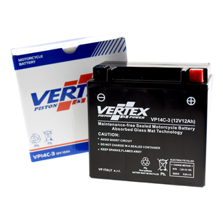 Vertex VP14C-3 Heavy Duty Gel 12V 12Ah Battery replaces YTX14-LBS, CTX14-LBS - Beedspeed