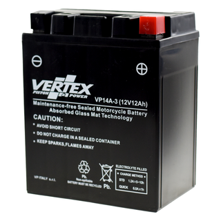 Vertex VP14A-3 Heavy Duty Gel 12V 12Ah Battery replaces YB14L-A2, CB14L-A2, LB14L-A2 - Beedspeed