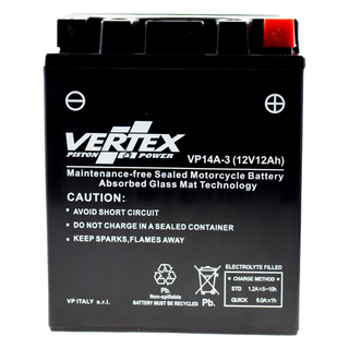 Vertex VP14A-3 Heavy Duty Gel 12V 12Ah Battery replaces YB14L-A2, CB14L-A2, LB14L-A2 - Beedspeed