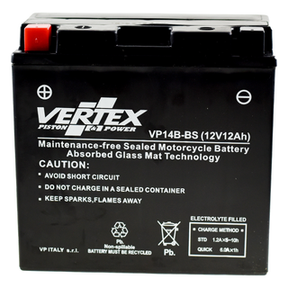 Vertex VP14B-BS Heavy Duty Gel 12V 12Ah Battery replaces YT14B-4, YT14B-BS - Beedspeed