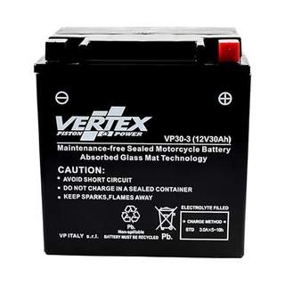 Vertex VP30-3 Heavy Duty Gel 12V 30Ah Battery replaces YTX30L, YTX30L-BS, CTX30L, CTX30L-BS, YIX30L, YIX30L-BS - Beedspeed