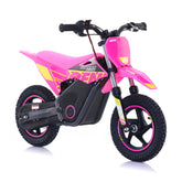 RFN Warrior SX-E400 Kids Electric MX Motocross Bike 12" Wheel - Pink/Yellow