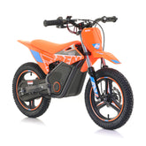 RFN Warrior SX-E500 Kids Electric MX Motocross Bike 14" Wheel - Orange/Blue