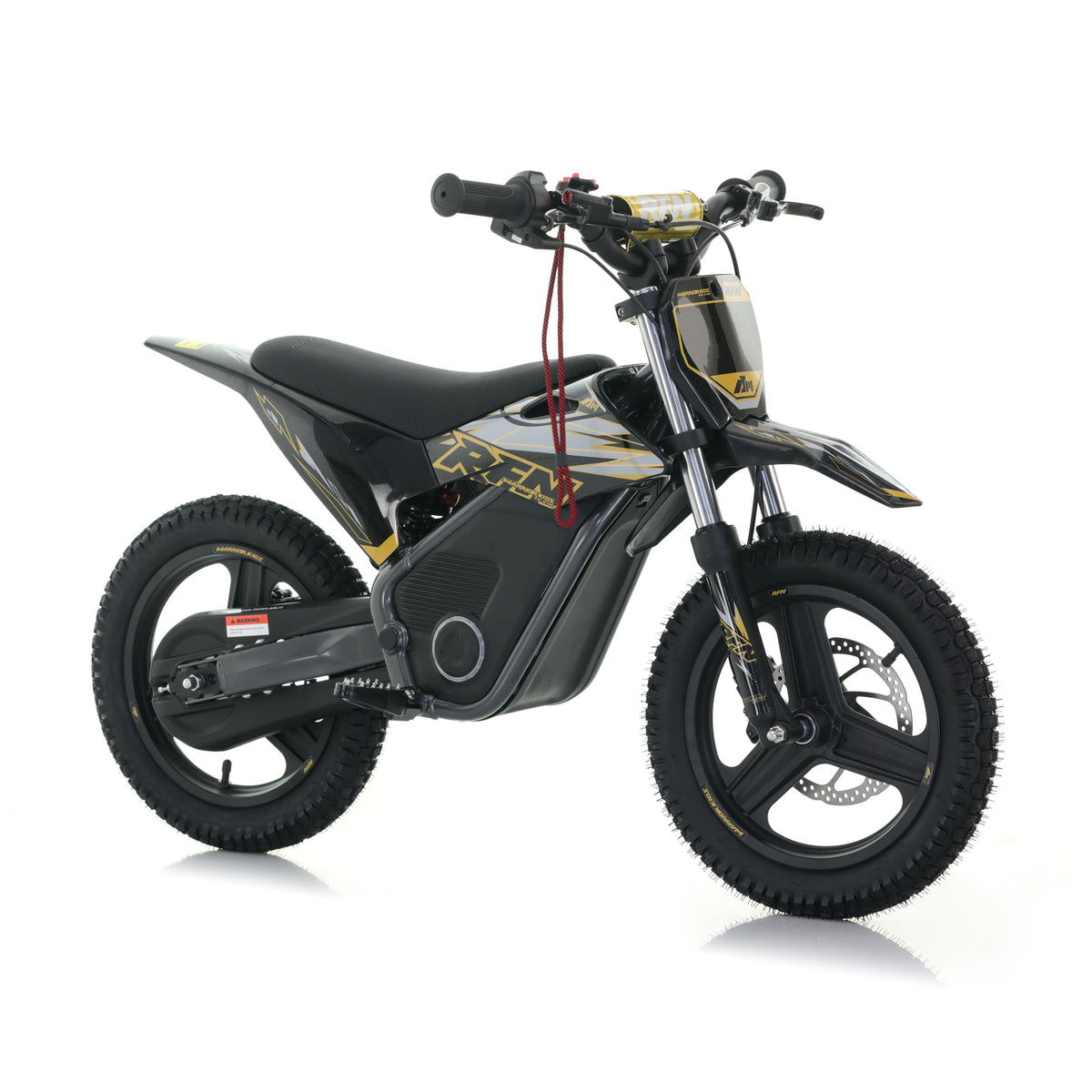 RFN Warrior SX-E700 Kids Electric MX Motocross Bike 14" Wheel - Black/Gold