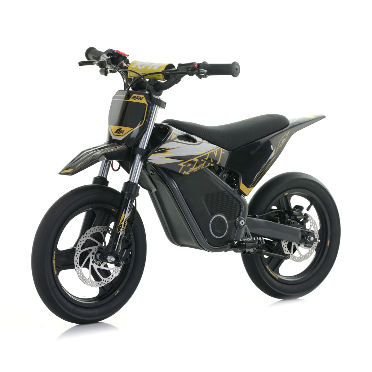 RFN Warrior SX-E700 SM Kids Electric MX Motocross Bike 14" Wheel - Black/Gold