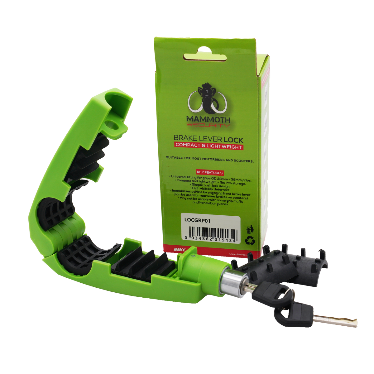 Scooter Motorcycle Motorbike Security Brake Lever Lock Green - Mammoth