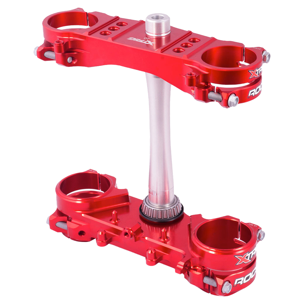 Honda CRF250 2018–2021 CRF450 2017–2020 XTRIG ROCS Tech Triple Clamp OS 22mm - Red