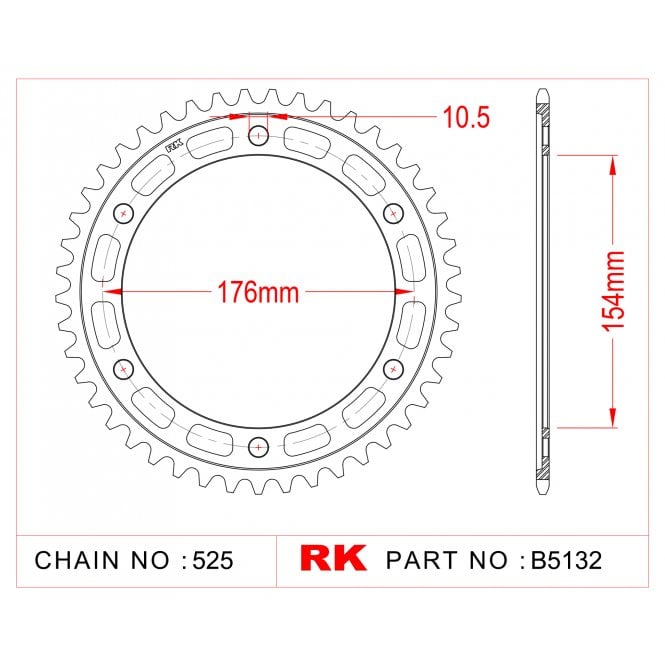 RK-B5151-44 Rear Sprocket JTR1346