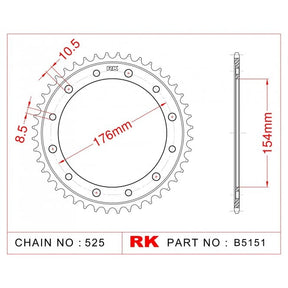 RK-B5151-44 Rear Sprocket JTR1346