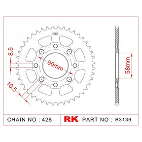 RK Standard Kit Honda CB125T / TA / TB / TZ 78-82