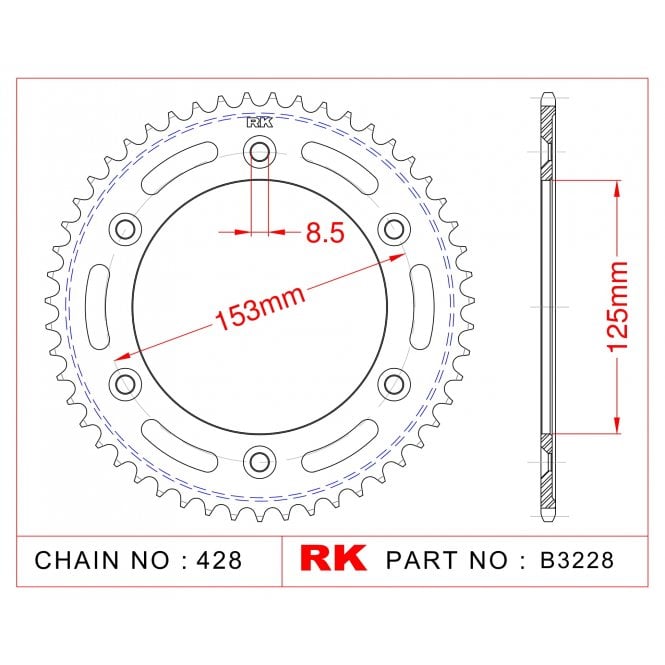 RK Standard Kit Honda XR125L 03-09
