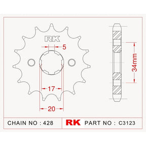 RK Standard Kit Honda CBF125 09-15
