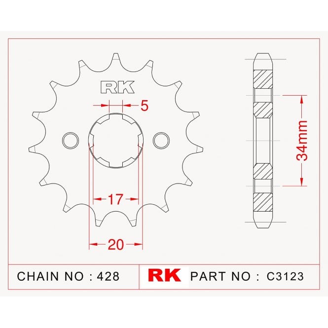 RK Standard Kit Honda CBF125 09-15