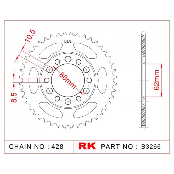 RK Standard Kit Yamaha TW200 (3LY) 87-94