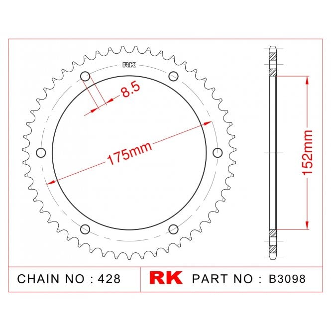 RK Standard Kit Yamaha DT125R 88-89