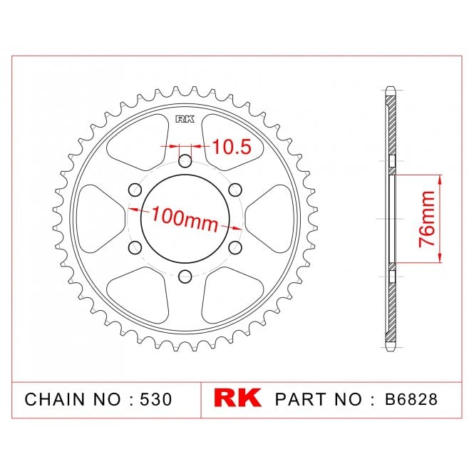 RK Standard Kit Suzuki GSX-R1100 WS/WT/WV/WW - 530 Chain Conversion 95-98