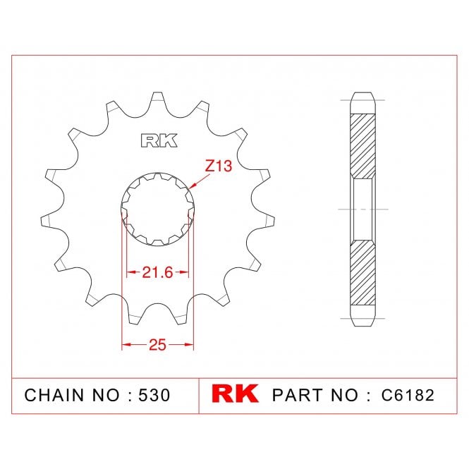 RK Standard Kit Suzuki GSX-R1100 WS/WT/WV/WW - 530 Chain Conversion 95-98